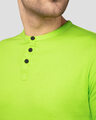 Shop Neon Green Full Sleeve Henley T-Shirt