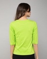 Shop Neon Green Round Neck 3/4th Sleeve T-Shirt-Design