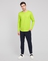 Shop Neon Green Slit Neck Full Sleeve Henley T-Shirt-Full