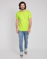 Shop Neon Green V-Neck T-Shirt-Full