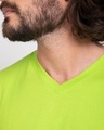 Shop Neon Green V-Neck T-Shirt