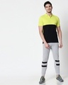 Shop Neon Lime-Black Two Block Polo T-Shirt-Full