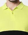 Shop Neon Lime-Black Two Block Polo T-Shirt
