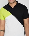 Shop Neon-Lime-Black-White Asymmetric Polo T-Shirt