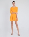 Shop Neon Orange Flared Dress-Full