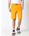 Shop Neon Orange Men's Casual Shorts-Front