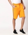 Shop Neon Orange Men's Side Panel Shorts-Front