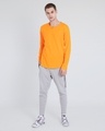 Shop Neon Orange Slit Neck Full Sleeve Henley T-shirt-Full