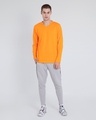 Shop Neon Orange V-Neck Full Sleeve T-Shirt-Full
