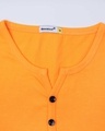 Shop Neon Orange V-Neck Henley T-Shirt