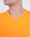 Shop Neon Orange V-Neck T-Shirt