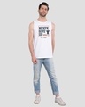 Shop Men's White Never Give Up Typography Vest-Design