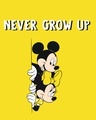 Shop Never Grow Mickey Half Sleeve Printed T-Shirt Pineapple Yellow (DL)