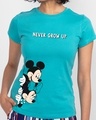Shop Never Grow Mickey Half Sleeve Printed T-Shirt Tropical Blue (DL)-Front