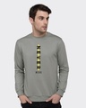 Shop Never Mind Stripe Fleece Sweatshirt Meteor Grey-Front