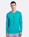 Shop Never Mind Stripe Full Sleeve T-Shirt Tropical Blue-Front