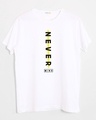 Shop Men's White Never Mind Stripe Typography T-shirt-Full