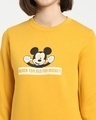 Shop Women's Yellow Never Too Old For Mickey Graphic Printed Sweater