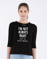 Shop Never Wrong Round Neck 3/4th Sleeve T-Shirt-Front
