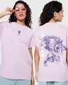 Shop Women's Purple Nezuko Kamado Graphic Printed Boyfriend T-shirt-Front