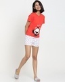 Shop Women's Red & White Printed Plus Size T-shirt & Shorts Set-Front