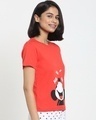 Shop Women's Red & White Printed Plus Size T-shirt & Shorts Set-Full