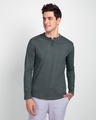 Shop Nimbus Grey Full Sleeve Henley T-Shirt-Front