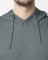 Shop Nimbus Grey Half Sleeve Hoodie T-Shirt