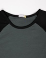 Shop Nimbus Grey-Jet Black 3/4th Sleeve Raglan T-Shirt