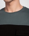 Shop Nimbus Grey & Jet Black 90's Vibe Cargo Pocket T-Shirt