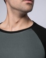 Shop Nimbus Grey-Jet Black Full Sleeve Raglan T-Shirt