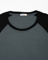 Shop Nimbus Grey-Jet Black Half Sleeve Raglan T-Shirt