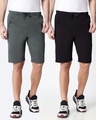 Shop Nimbus Grey Jet Black Shorts Combo-Front