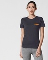 Shop Nimbus Grey-Neon Orange Contrast Bone Pocket Half Sleeves T-Shirt-Front