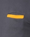 Shop Nimbus Grey-Neon Orange Contrast Bone Pocket T-Shirt