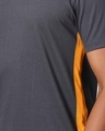 Shop Nimbus Grey-Neon Orange Contrast Side Seam T-Shirt