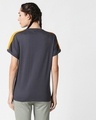Shop Nimbus Grey-Neon Orange Shoulder Sleeve Boyfriend T-Shirt-Design