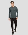 Shop Nimbus Grey Slit Neck Full Sleeve Henley T-shirt-Full