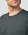 Shop Nimbus Grey Slit Neck Full Sleeve Henley T-shirt