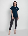 Shop Ninja Pocket Boyfriend T-Shirt Navy Blue-Design