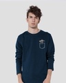 Shop Ninja Pocket Full Sleeve T-Shirt Navy Blue-Front