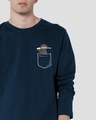 Shop Ninja Pocket Full Sleeve T-Shirt Navy Blue-Full