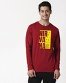 Shop Nir vah nuh Full Sleeve T-Shirt Cherry Red-Front