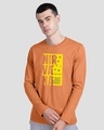 Shop Nir vah nuh Full Sleeve T-Shirt Vintage Orange -Front