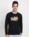 Shop Nivant Dog Full Sleeve T-Shirt Black-Front