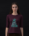 Shop No Education Round Neck 3/4th Sleeve T-Shirt-Front