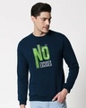Shop No Excuses Sporty Fleece Sweatshirt Navy Blue-Front