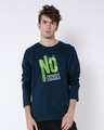 Shop No Excuses Sporty Full Sleeve T-Shirt Navy Blue-Front