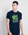 Shop No Excuses Sporty Half Sleeve T-Shirt Navy Blue-Front