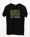 Shop No Fears No Excuses Half Sleeve T-Shirt-Front